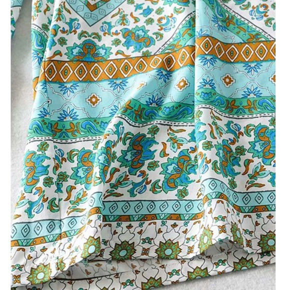 Boho mandala print crop Cami top wide leg Pants Set - Picture 8 of 9